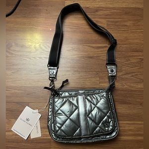 Oliver Thomas Maxed Out Double Trouble Crossbody Bag-Gunmetal